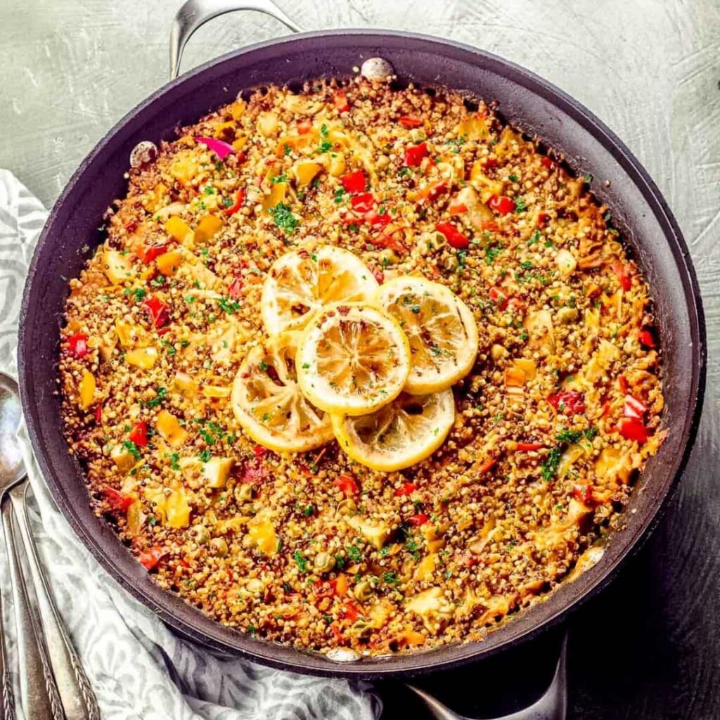 Roasted Vegetable and Quinoa Paella