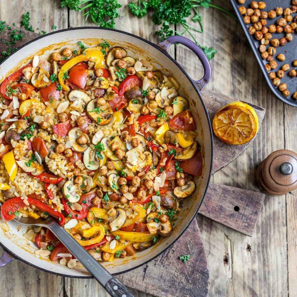 Smoky Vegan Mushroom Paella