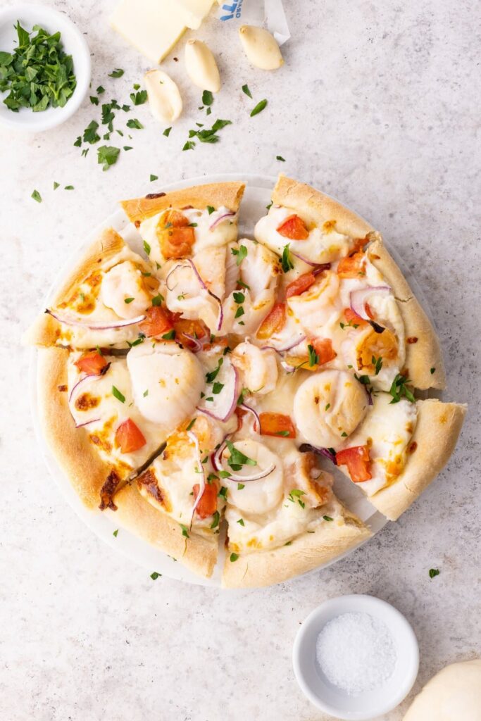 Creamy Lobster Alfredo Pizza