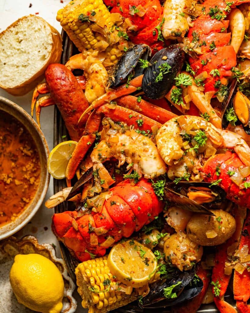 Smoky Seafood Boil with Butter Sauce 