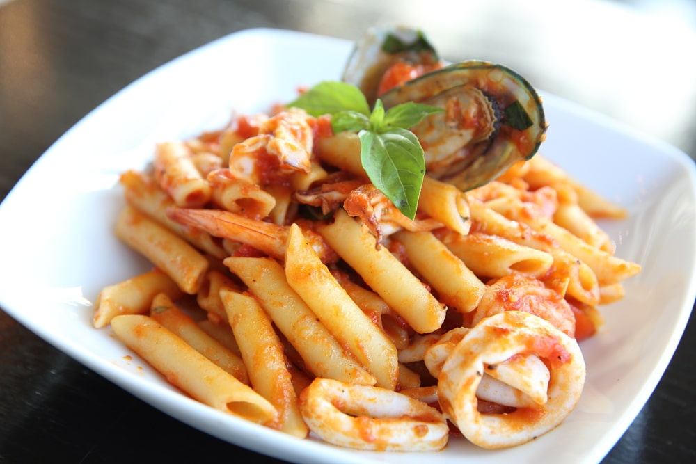  Penne Pasta with seafood