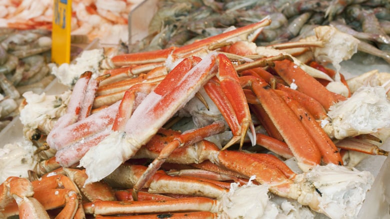 crab legs stacked upon each other