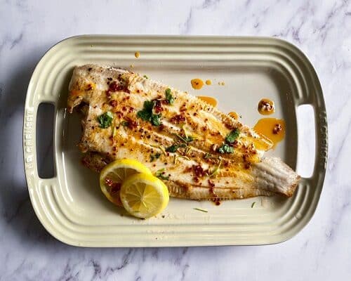 Chilli butter Dover sole 