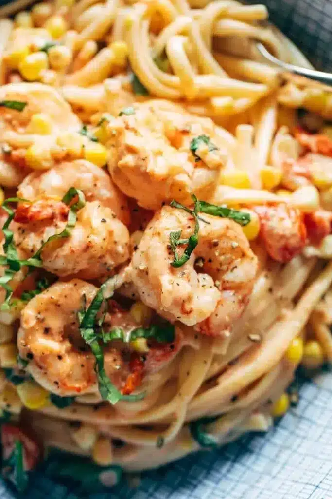 Creamy Shrimp Pasta with Corn