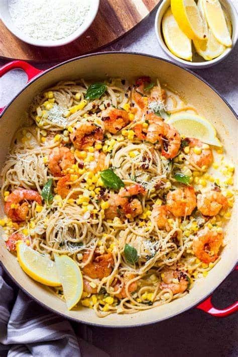 Creamy Shrimp Pasta with Corn