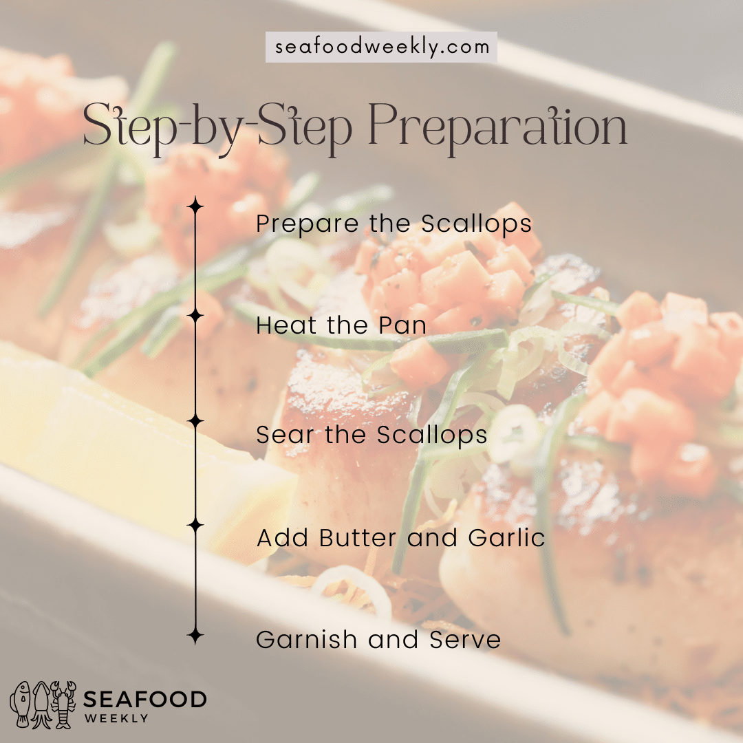 Step by Step Preparation for making scallops