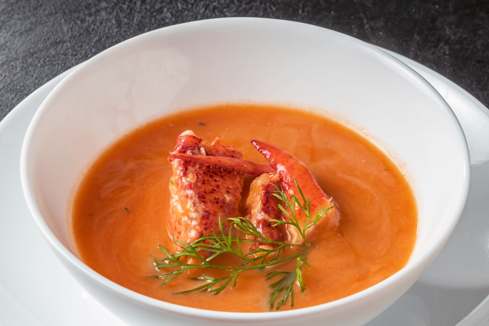 a bowl of seafood bisque