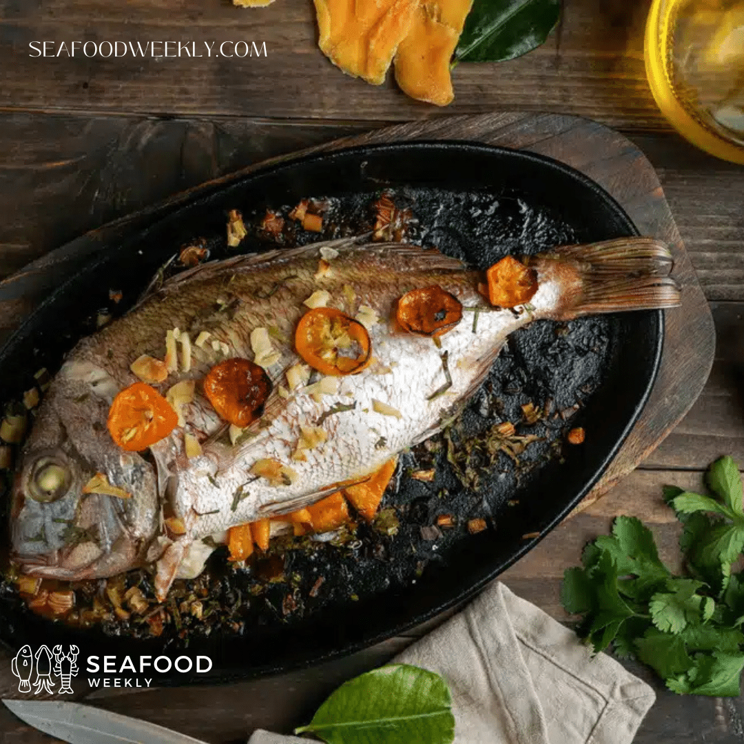 porgy fish in a pan