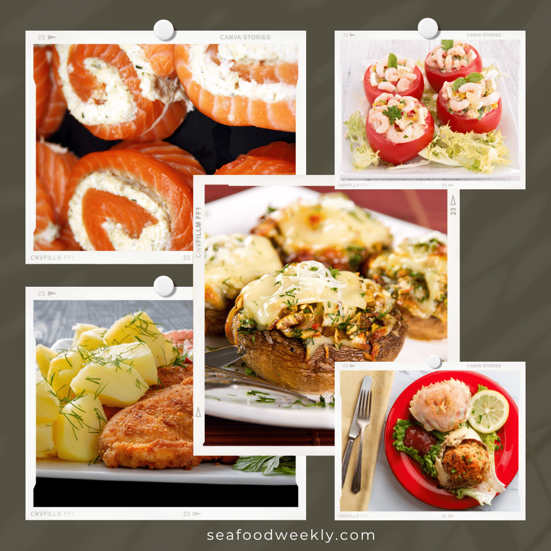 different dishes of crab meat stuffing