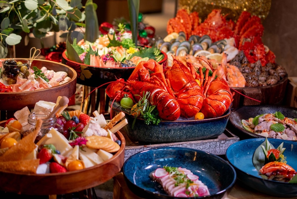 Seafood Baked Lobster Placed In A Plate On A White