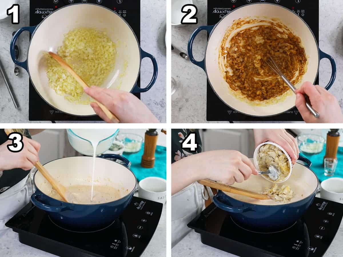 crab soup in process crab soup in process