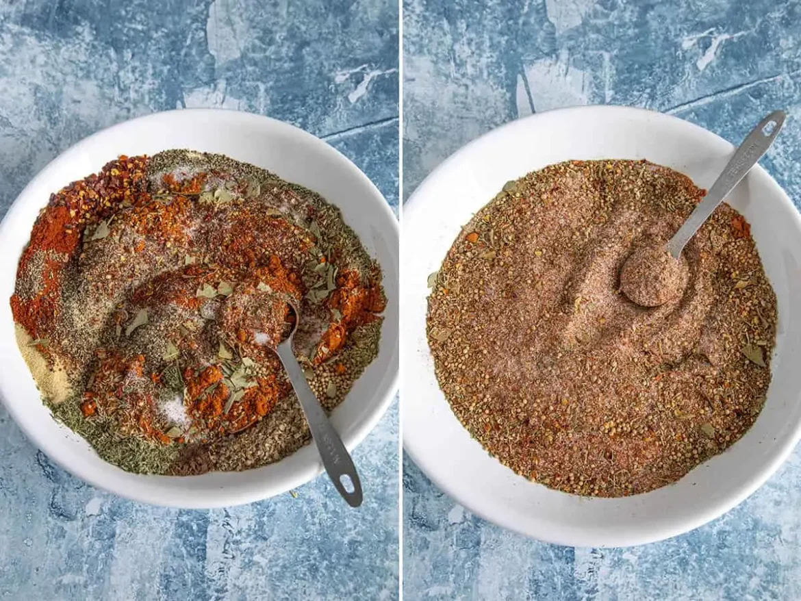 seafood seasoning in - bowls closeup